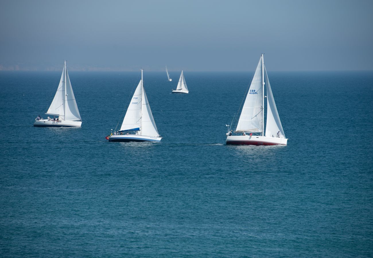 Barcos à vela no mar