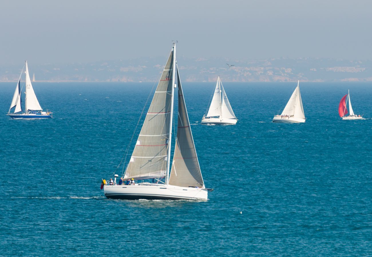 Barcos à vela no mar