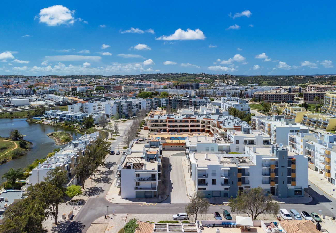 Vista aérea da zona do apartamento