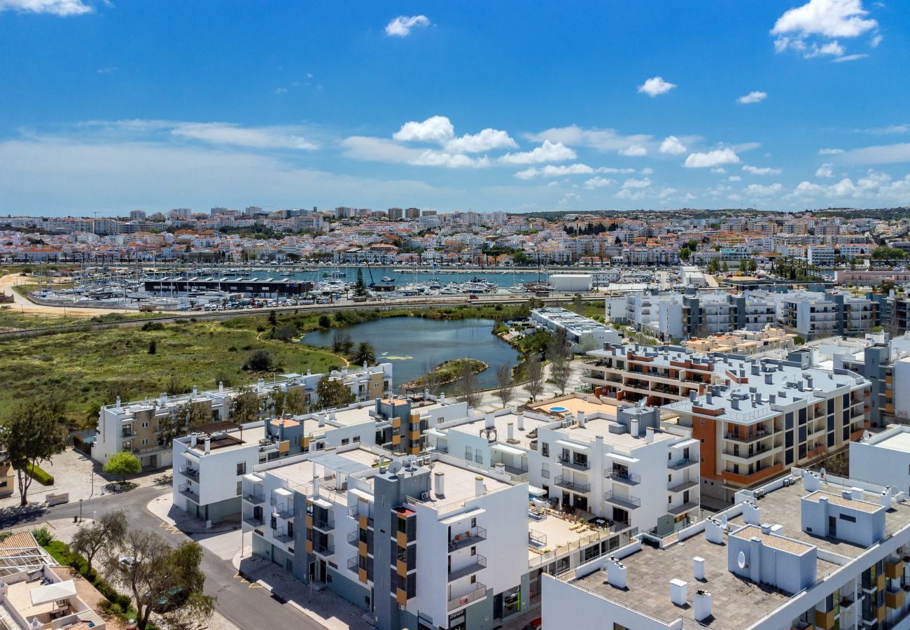 Vista aérea da zona do apartamento