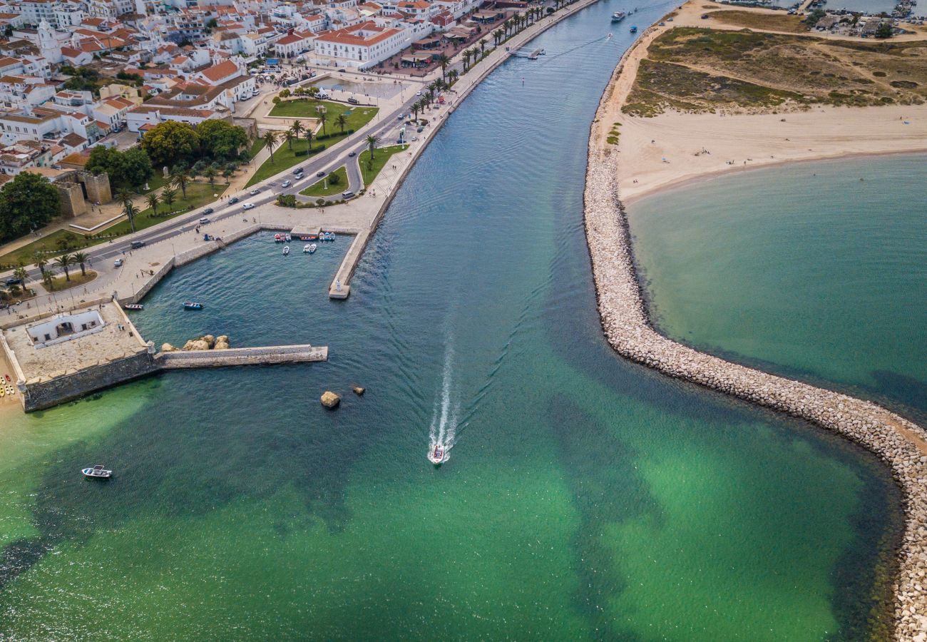 Aerial view of Lagos bay and the river