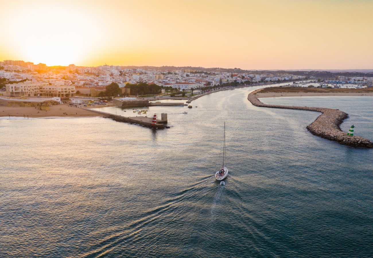 Batata beach and the river at sunset