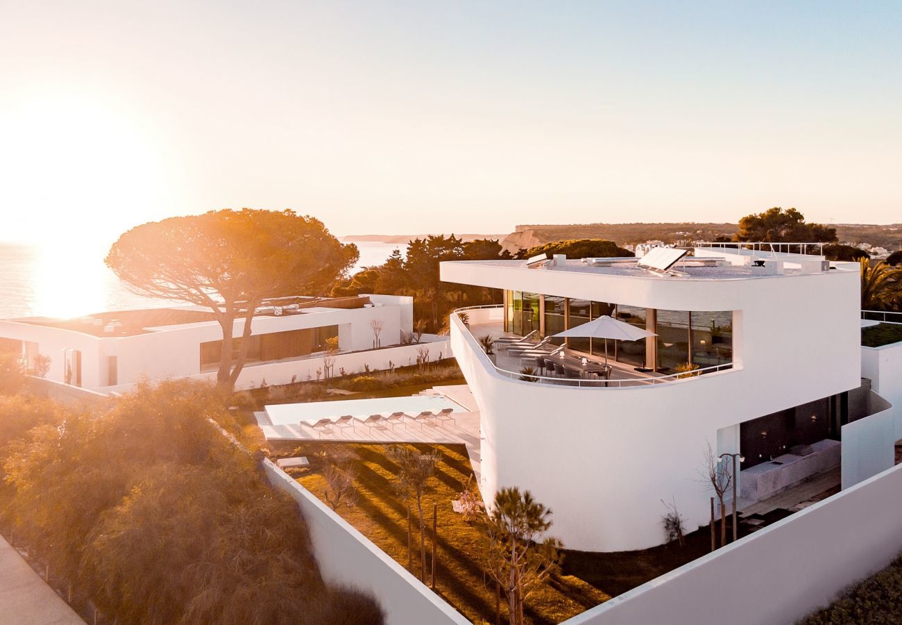 Back side of the villa at sunset