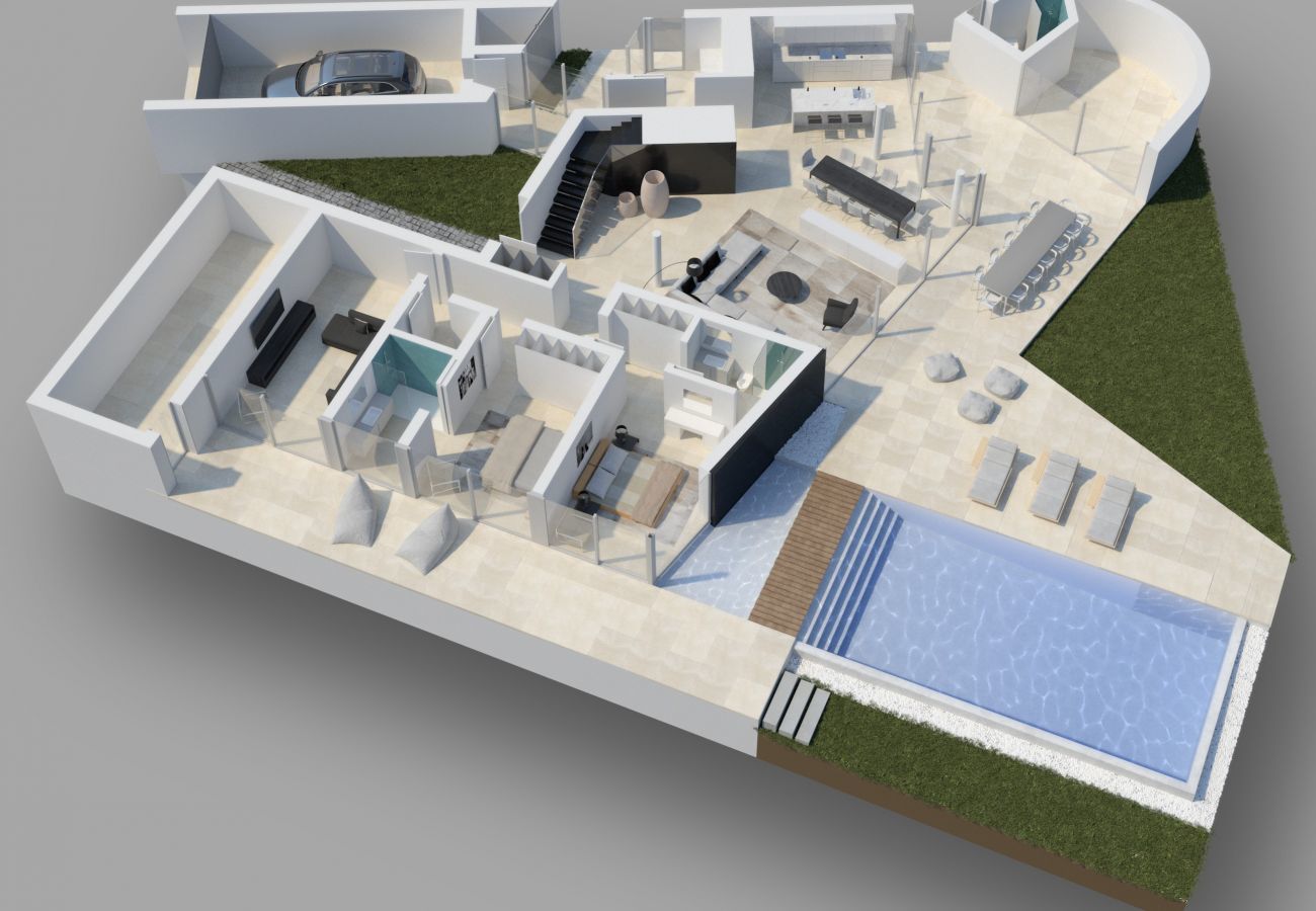 Floor plan of the villa's ground floor