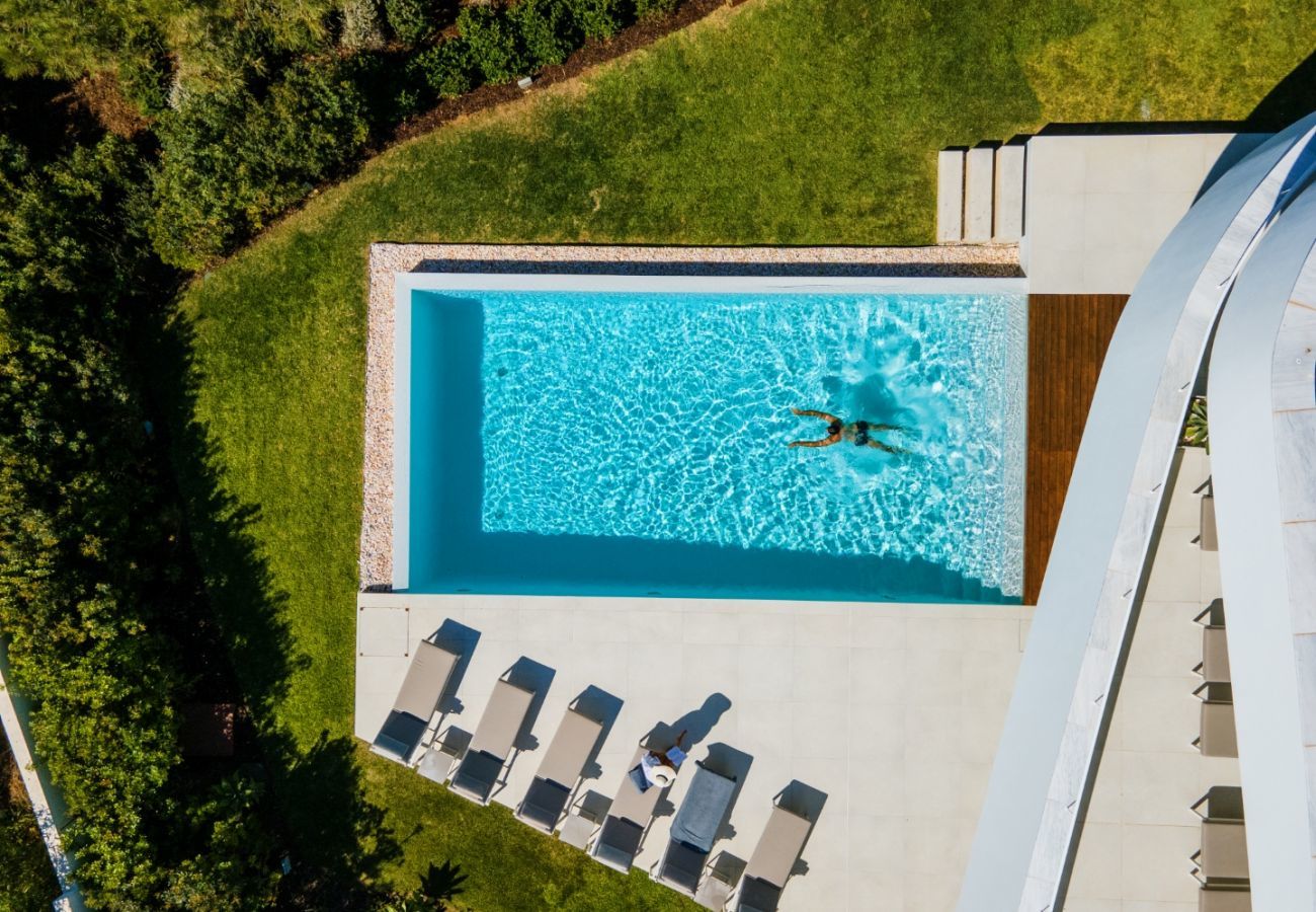 Aerial view of the pool