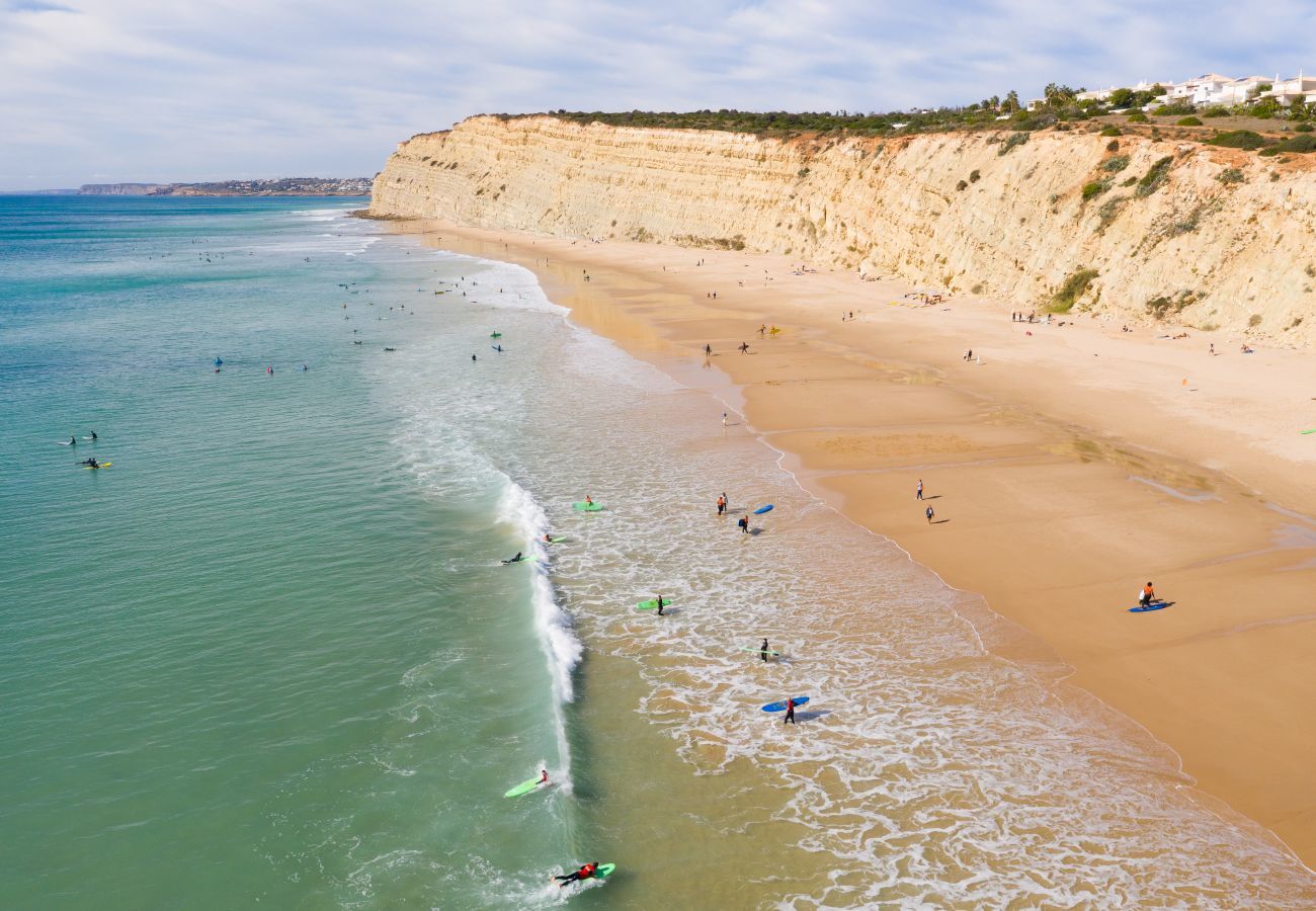 Aerial view of Porto de Mós beach