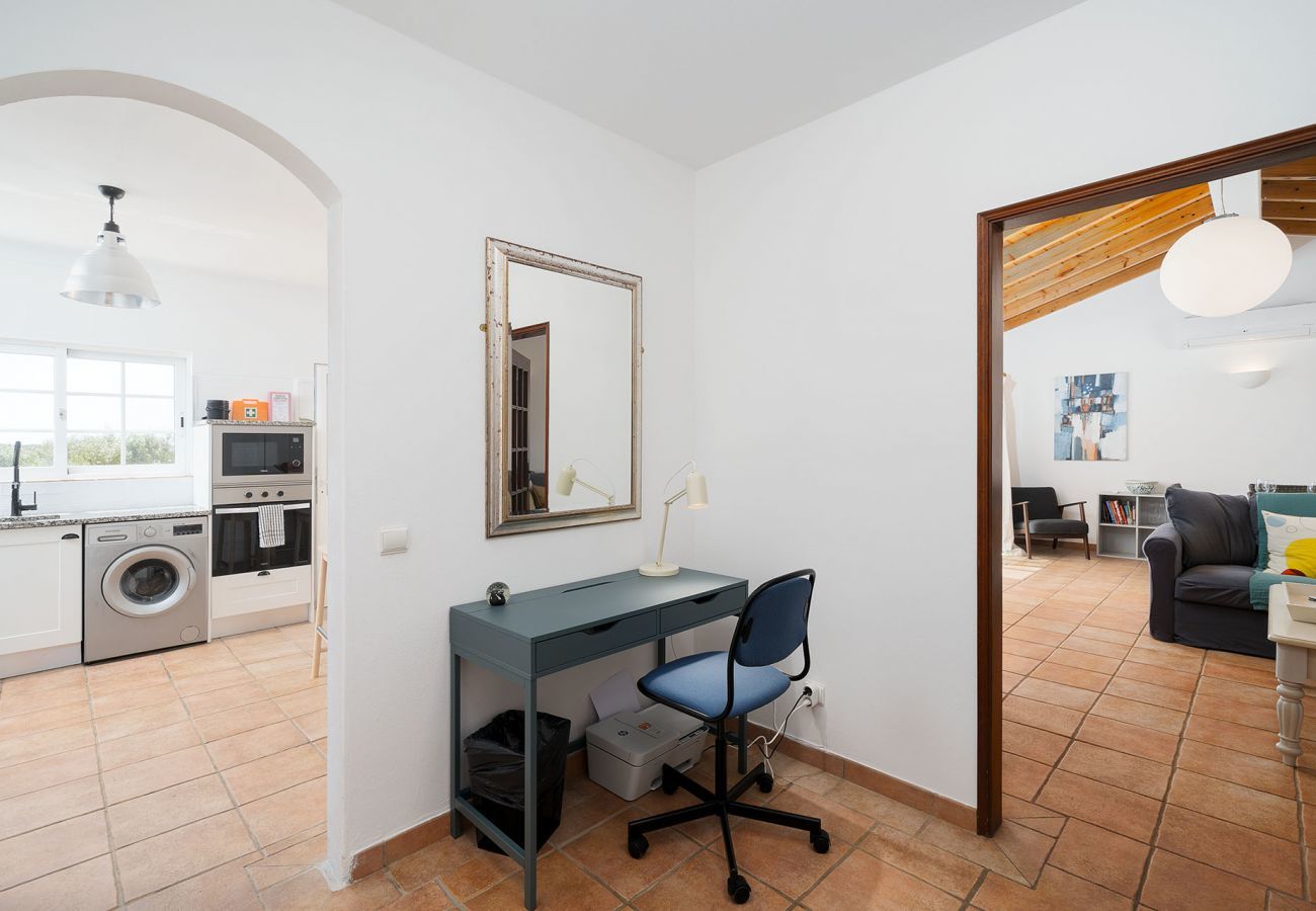 Kitchen, hallway and living room