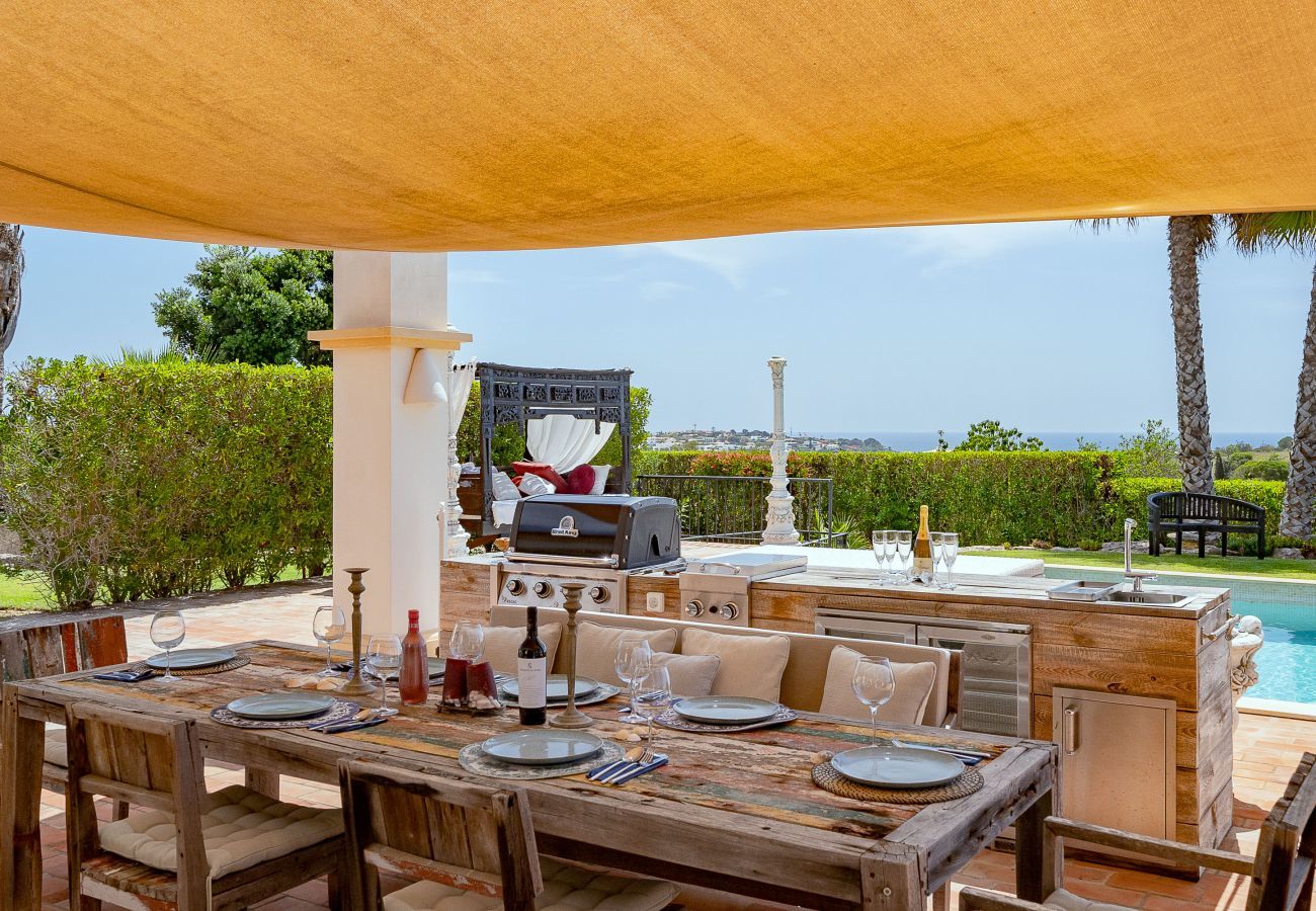 Outdoor table and barbeque