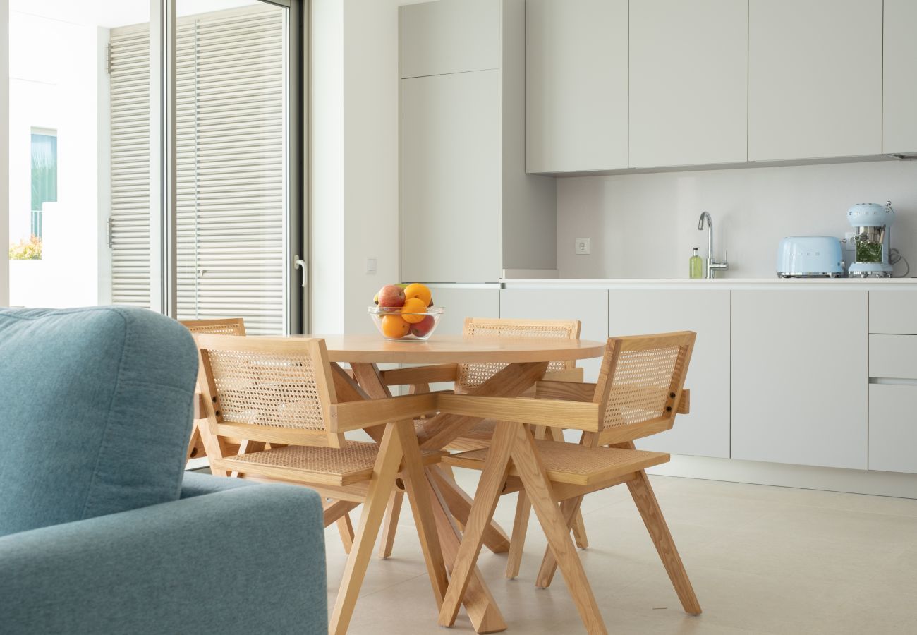 Dining table and kitchen